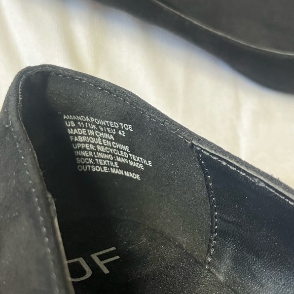 JustFab Pointed Toe Faux Vegan Suede Ballet Flats Slop On Shoes Size 11 - Picture 5 of 5